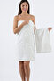 100% Cotton 2-Piece Bath Towel Set (90X150 cm Large Size + 50X90 cm) Dowry Soft Set - White - 5