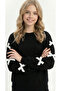 Girls' Black 6 Bow Detail Two-Piece Tracksuit Set (Ages 3-12) - 5