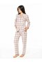 Women's Long Sleeve Front Buttoned Pink Pajama Set C8T6N102