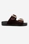 Lusino Women's Genuine Leather Slippers Brown Suede - 2