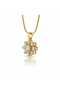 Anti-Tarnish Steel Zircon Stone Rotating Tip Necklace - 2