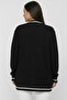 Women's Button-Front Double-Pocket Striped Plus Size Knitwear Cardigan - 4
