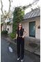 Women's Top and Bottom Set Zippered Sleeveless Crop Top and High Waist Relaxed Cut Pants Two-Piece Women's Set - 4