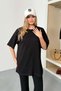 Women's Crew Neck Oversize 100% Cotton Basic T-Shirt Black - 26Y 26501 - 4
