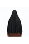 Ready-Made Turban Veil Practical Scarf Hijab with Niqab Prayer Cover Souffle (3XL) Black Combed Cotton Fabric - 2