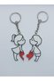 Lover Combination Kissing Couple Keychain |   Set of 2 with Interlocking Hearts (Puzzle Design) - 2