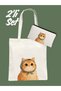 Cute Bandana Cat Tote Bag and Pen Holder Set