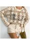 Knitwear Knitted Detailed Geometric Motif Long Sleeve Blouse - 3