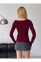 Crew Neck Slim Fit Long Sleeve Knitwear Blouse - 5