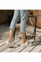 Women's Black Round Buckle Platform Slippers - Gold Stripe Detailed Sole - 3
