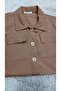 Girls' Brown Crop Shirt and Pants Two-Piece Set