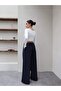 Belted Palazzo Pants with Bridge Detail - 4