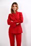 Buttoned Classic Blazer Jacket-Red - 1181100 - 4