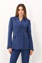 Buttoned Classic Blazer Jacket-Indigo - 1181100 - 3