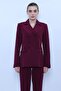 Buttoned Classic Blazer Jacket - Plum - 1181100
