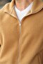 Beige Zippered Stand Collar Men's Fleece Cardigan E7166 - 3