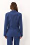 Men's Lapel Single Button Double Breasted Women's Jacket-Indigo - 1184100 - 3