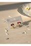 Gold Steel Earrings with Cute Figures and Red Bow - Children's and Teenagers' Jewelry Mouse - 3