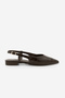 Women's Pointed Toe Open Back Strap Casual Ballerinas Tafiza Brown Croco - 4