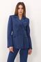 Buttoned Classic Blazer Jacket-Indigo - 1181100