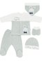 5-Piece Cotton Rabbit Patterned Newborn Baby Boy Hospital Discharge Bodysuit Set 0-3 Months Boxed - 7