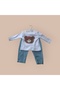 Kiz 3-Piece Denim Set 9 Months, 12 Months, 18 Months, 2 Years Girls Blue Elastic Waist - 3