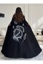 Abaya Robe Cardigan with Artistic Back Ink Painting Print and Beads - 2