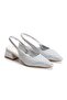 Stoned Short Heel Women's Shoes Satin Material