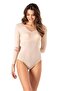 Women's Modal V-Neck Long Sleeve Snap Fastener Bodysuit