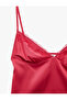 V-Neck Lace Detailed Sleeveless Comfortable Fit Strappy Satin Pajama Top - 5