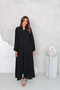 Luxury Premium korean nida black abaya with beads embellished - 2