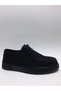 Genuine Leather Nubuck Lace-Up Black Flexible Rubber Sole Men's Shoes - 2