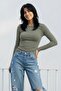 Women's 3-pack basic long sleeve crew neck lycra-free slim fit t-shirt - 5