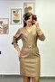 Belt Detailed Leather Dress with Waist Belt - 4