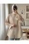 Cuff Gathered Buttoned Wrap Tunic - Mink - 3