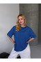 Women's Oversize Striped T-Shirt Navy Blue - 3