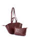 Lima Faux Leather Women's Hand and Shoulder Bag with Makeup Bag, Burgundy - 3