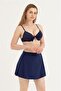 Women's Navy Blue Skirt with Shorts