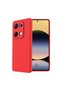 Redmi Note 14S Compatible Silicone Case - Pastel Color Tone Flexible Cover with Camera Protection - Red
