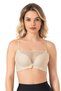 Women's Skin Color Front Lace Detail Hollow Bra
