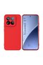 Xiaomi 17 Compatible Silicone Case - Flexible Cover with Camera Protection in Pastel Color Tone - Red