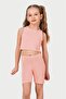 Girl's Powder Cotton Halter Neck Crop Top - 3