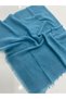 Turquoise Flamed Cotton Writing Scarf 100X100 cm - 2