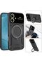 Honor 400 Case with Magsafe Rotatable Ring Stand, Full Camera Lens Protection, Gold Detailed Military Style - 3