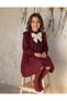 Girls' Long-Sleeve Elegant Dress with Bow Headband, Elegant Design – Daily & School Outfit and Special Occasion - 4