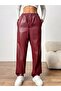 Women's High Waist Lace-Up Leather Pants - 3