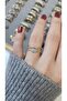 Premium Design Sparkling Women's Double Color Ring Adjustable Without Number