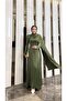 Cloaked Satin Modest Evening Dress - 3