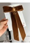 Velvet Long Bow Hair Clip Brown – Elegant and Stylish Design