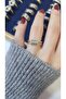 Premium Design Sparkling Women's Double Color Ring Adjustable Without Number